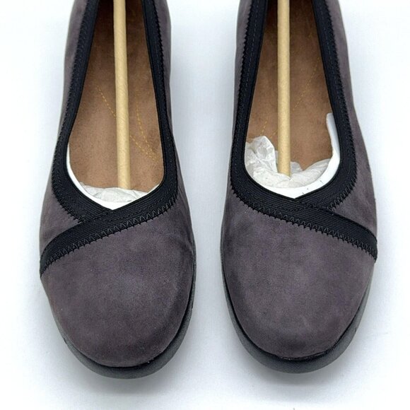 Clarks Artisan Nubuck Leather Slip On Shoes Daelyn Hill Purple Grey Platform 9 M - Picture 3 of 12